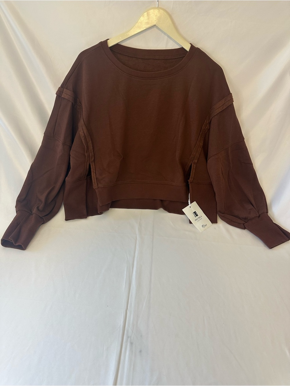 Cropped Women's Sweatshirt in Deep Brown